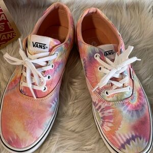 Vans Salmon and White Tie-Dye Sneakers